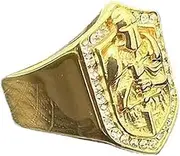 [JASXEYO] New Hip Hop Ring Titanium Steel Gold Plated Rhinestone Templar Men's Ring,Signet Rings for Men,Stainless Steel Rings,Pinky Ring for Men,Fidget Ring Men.