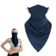 【活力揚邑】冰絲涼感防曬抗UV吸濕排汗三角頭巾面罩(藍黑)