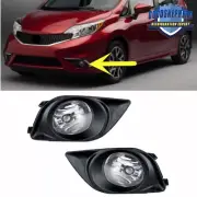 For 2012-2014 Nissan Versa Front Fog Lights Lamps w/Cover Wiring+Switch Kits (for: Nissan)