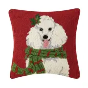 Peking Handicraft 31SJM10336BC16SQ Christmas Poodle Hook Pillow Poly Filled, ...