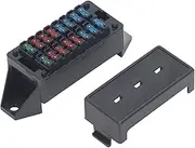 16 Way Automotive Fuse Box Mini High Temperature Resistant Fuse Holder Set for Car Bus Boat