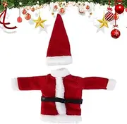 Christmas Wine Bottle Cover Set | Wine Bottle Bags | Christmas Wine Bottle Clothes Hat Decorative Bottle Toppers for Parties Favors