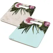 Kelly Lane Country Ceramic Affirmations Grazing Plates Trivet Set 2