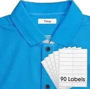CREGEAR Kids Clothing Labels Self-Stick No-Iron, 0.5” x 1.75”, Washer & Dryer Safe, Waterproof & Self-Stick, Handwrite Name Labels for School Supply, Bags, Bottles, Camp, Toys, Organizing, 90 Labels