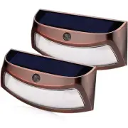 Solar Lights Outdoor, Copper Outdoor Step Lights,Waterproof (2 Pack, Warm White)
