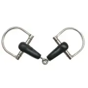D-RING BIT Stainless Steel with 4" Rubber Mouth Piece PONY Size Snaffle Bit