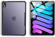 TineeOwl iPad Mini 6 Ultra Thin 2021 Matte Back Clear Case, Flexible TPU, Absorbs Shock, Lightweight, Thin (Black)