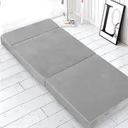 Giselle Bedding Foldable Mattress 180 X 70 12cm Single Folding Mattresses Cushion Covers Camping Floor Mat Portable Travel Sleeping, Sofa Bed Pad Home Office Light Grey