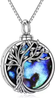Tree of Life Urn Necklace for Ashes Sterling Silver Memorial Keepsake Pendant