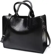 [LIFKOME] Retro Vintage Style Tote Bag Women's Shoulder Bag Pu Leather Handbags Large Compartment
