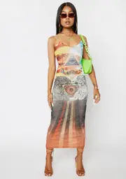 [AFRM] Evil Eye Sunset Amina Mesh Dress
