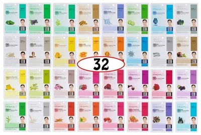 DERMAL 32 Combo A+B Set Collagen Essence Korean Face Mask - Hydrating and Soothi