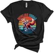 [Generic] Vintage Retro Bowling Squad, Humorous Fox Playing Bowling Player Team, Matching Group Unisex T-Shirt