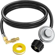 5FT Propane Adapter Hose w/ Regulator QCC1 for 17/22" Blackstone 3/8" Male Flare