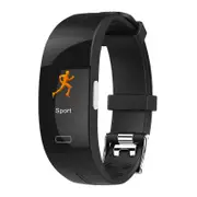 P3 0.96" OLED Color Screen IP67 Waterproof Smart Bracelet ECG+PPG Blood Pressure Heart Rate Monitor Fitness Smart Watch BLACK COLOR
