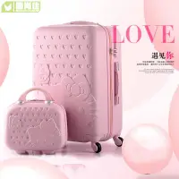 在飛比找樂天市場購物網優惠-韓版可愛拉桿箱20吋女粉色凱蒂貓旅行箱手提皮箱登機箱子母套箱