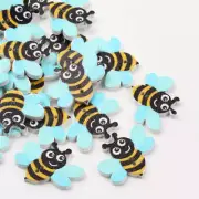 Cute Wooden Bee Print Buttons For Sewing And Craft, Wholesale Craft Supplies