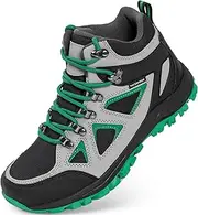 [R CORD] Kids Hiking Boots Waterproof Durable TPR Traction Outsole Anti-Skid Athletic Lace Up Hiking Shoes for Outdoor Adventure