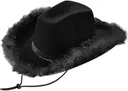 [Hailong Ming] Retro Cowboy Hat with Feather for Costume Parties