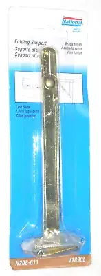 National N208-611 Brass Folding Support for Table Leg Shelf Chest Lid Left Side