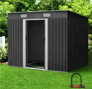 Garden Shed w/Metal Base 2.38x1.31M Outdoor Storage Tool Workshop Sliding Door