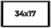 34x17 Shadow Box Frame Black | 1 inches Deep Real Wood Contemporary Shadowbox Di