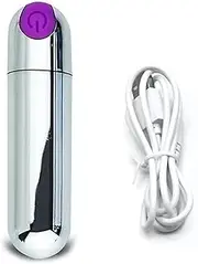 Mini Bullet Vibee - 10 Modes USB Rechargeable Waterproof Discreet Wand Massager Dildo Vibe Clit Sex Toy for Women and Men (Purple)