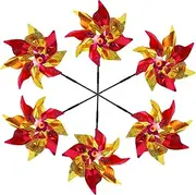 MOTHNUR 6Pcs Reflective Wind Spinners Lawn Decor for Garden Durable Pinwheels Charming Outdoor Decoration for Patio