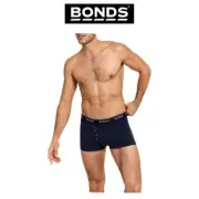Mens Bonds Guyfront Trunk Cotton Stretch Seamfree Nu Navy Marle Classic MZVJ