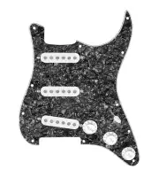 920D Custom Texas Growler Loaded Pickguard for Strat With White Pickups, Blac...