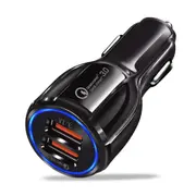 Quick Charge 3.0 2.0 Fast Charging USB Car Charger for iPhone XS Max for Samsung BLACK COLRO