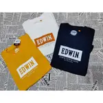 特價(代購) 正品EDWIN鑀德恩 男生  LOGO 上衣  短袖--米黃色