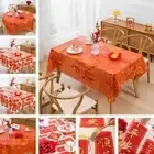 Oil-proof Tablecloth PEVA Red Festive Table Cloth Table