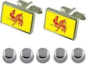 [Select Gifts] Shirt Dress Studs Walloon Region Flag Cufflinks