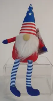 US Flag Hat Summer Mini Gnome Weighted Plush, 16" Tall, Huntington Home Aldi