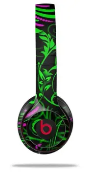 Skin Wrap for Beats Solo Wireless 2 3 4 Twisted Garden Green Hot Pink SKIN ONLY