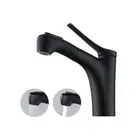 Decaura Wels Pull-out Basin Mixer Tap 2-function Spray Head Bathroom Matte Black