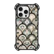 iPhone 16 Pro Bounce Case MagSafe Compatible Art Deco Marble Tiles in Soft Pastel on transparent 2