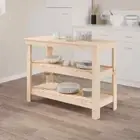 Work Bench 110.5x50x80 cm Solid Wood Pine vidaXL