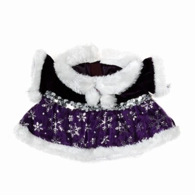 16" Purple Snowflake Dress for Stuffed Bears, Fits 14-18" Plush Toys, Build Bear