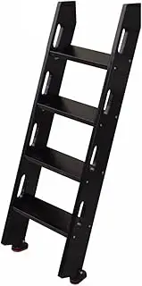 Black Solid Wood Bunk Ladder for Rv Bed, Non-Slip Safety Twin Step Ladders, Heavy Duty Slanted Ladder for Adults Dorm Trailer (Size : 4-Step 125cm) (4)