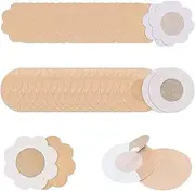 [TuoYi] Nipple Cover, 40pcs Round and Flower Shape Disposable Breast Covers,Self-Adhesive Petal Bra Pasties for Women Beige