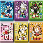 30x Hedgehog Sonic Make a Face Stickers Set Make Your Own Decals Child DIY Decor