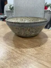 Beautiful Studio Art Pottery Bowl Blue Tan