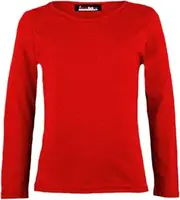 [Aelstores] Girls Plain Tops Long Sleeve Basic Stretch Round Neck T-Shirt School Tee Top 5-14 Years