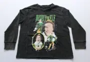 Elf Boy's L/S Buddy The Elf Christmas Graphic T-Shirt CL8 Black Wash Size XS