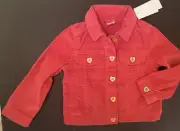 NWT Girls 10 Gymboree “POPSTAR ACADEMY Cotton Corduroy Scarlet JACKET COAT Heart