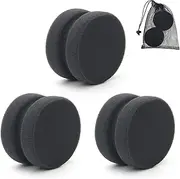 Boyistar Paint Sponge Applicator 3Pcs, Black Detail Painting Sponge Double-Side Art Craft Round Sponge for Car Waxing, Wall Repairing Kitchen Cleaning Sponges with Storage Mesh Bag (Black)