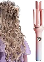 Curling Iron, Ceramic Coating Curling Iron, Adjustable Temperatures Hair Iron, Prevent Hair Damage Iron, Digital Display Curler Iron, Rotating Curling Wand, Curling Iron for All Hair Styles