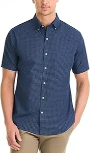 [Van Heusen] Men's Wrinkle Free Short Sleeve Button Down Check Shirt